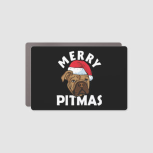 Merry Pitmas Pitbull Dog Ugly Christmas Sweater Tr Car Magnet