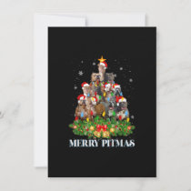 Merry Pitmas Pitbull Dog Ugly Christmas Sweater Tr Invitation