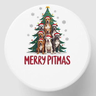 Merry Pitmas Pitbull Dog Ugly Christmas Sweater Tr Mini Candle Favors