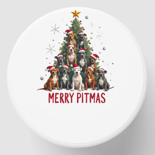 Merry Pitmas Pitbull Dog Ugly Christmas Sweater Tr Mini Candle Favors