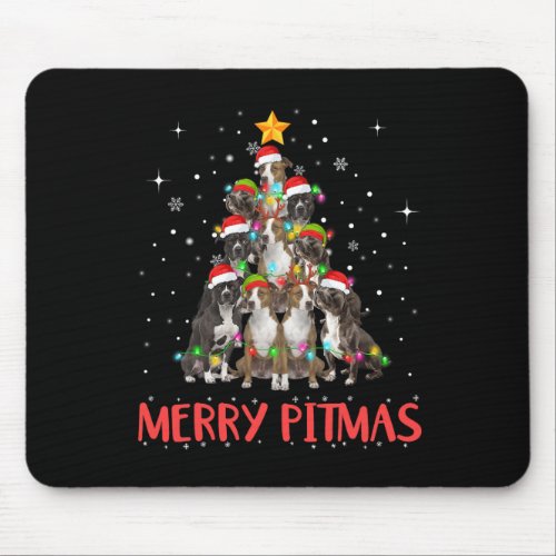 Merry Pitmas Pitbull Dog Ugly Christmas Sweater Tr Mouse Pad