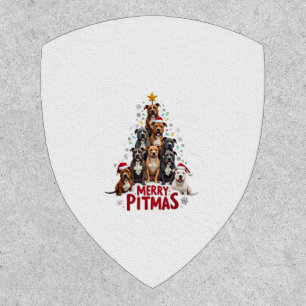 Merry Pitmas Pitbull Dog Ugly Christmas Sweater Tr Patch