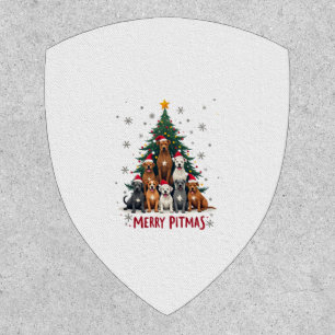 Merry Pitmas Pitbull Dog Ugly Christmas Sweater Tr Patch