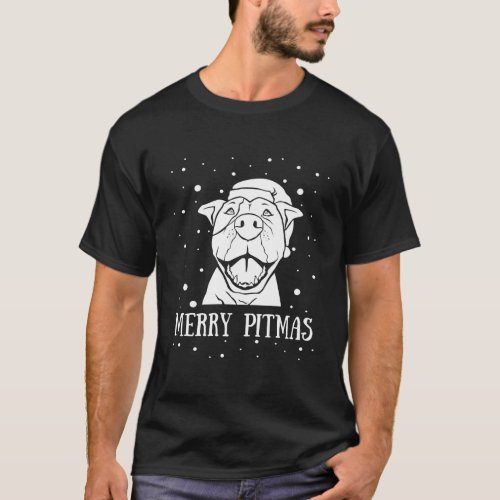 Merry Pitmas Pitbull Santa Claus Dog Pittie Christ T_Shirt