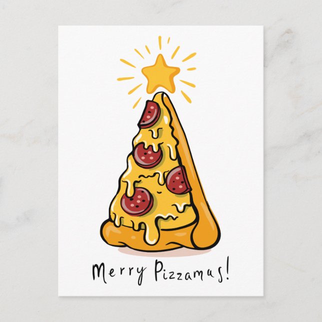Merry Pizzamas - A Festive Slice of Joy! Holiday Postcard (Front)
