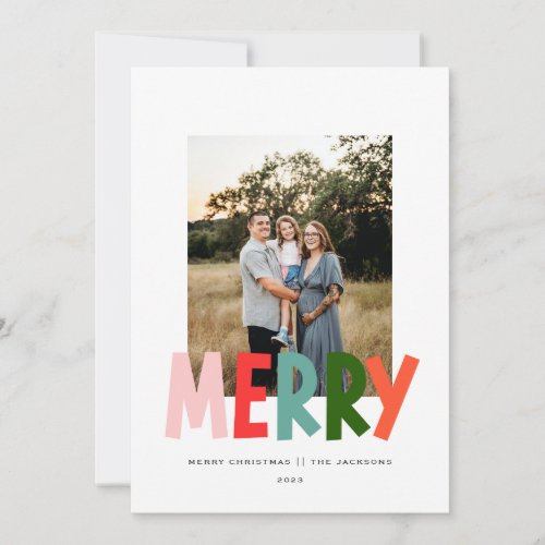 Merry Playful vibrant Christmas Design Holiday Card