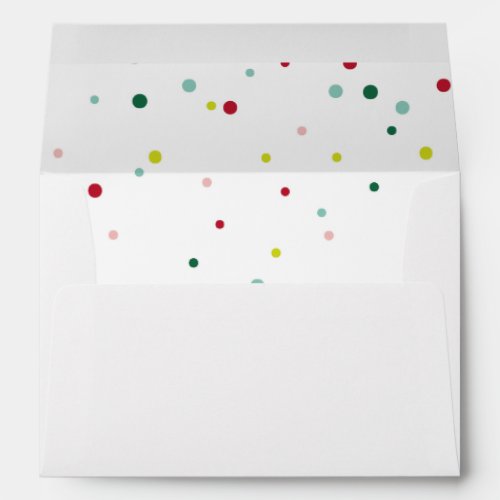 Merry Polka Dot Lined 5x7 Envelope