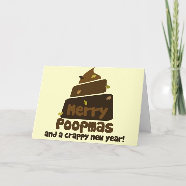Merry Poopmas Funny holiday Card (Front)