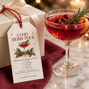 Merry Pour Christmas Cranberry Cocktail Recipe Gift Tags