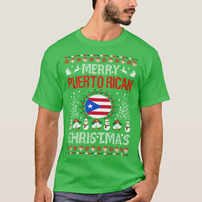 Merry Puerto Rican Country Christmas Ugly Sweater (Front)