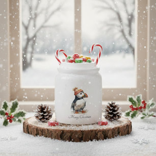 Merry Puffin, custom Candy Jar