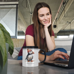 Merry Puffin, custom Color Morph Mug