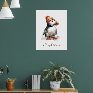 Merry Puffin, custom Poster