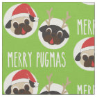 Merry Pugmas Christmas Reindeer and Santa Pugs