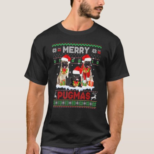 Merry Pugmas Christmas Ugly Sweater Pug  Family Pa