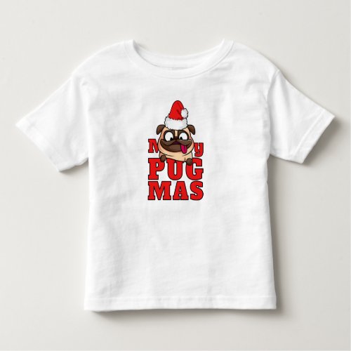Merry Pugmas Cute Santa Pug Toddler T_shirt