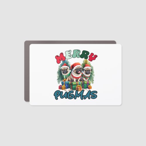 Merry Pugmas  Merry Christmas   Car Magnet
