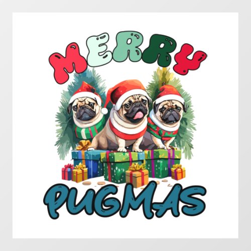 Merry Pugmas  Merry Christmas   Floor Decals