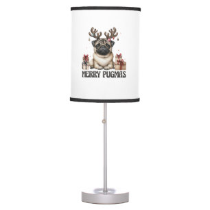 Merry Pugmas Merry Christmas Funny Pug Dog Table Lamp