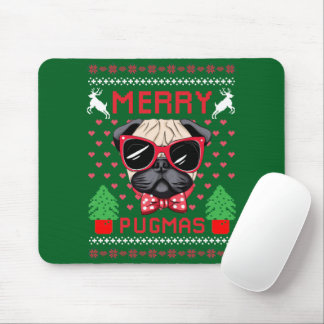 Merry Pugmas! Mouse Pad