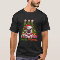 Merry Pugmas Santa Pug Dog Lover Christmas Lights