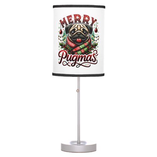 Merry Pugmas   Table Lamp