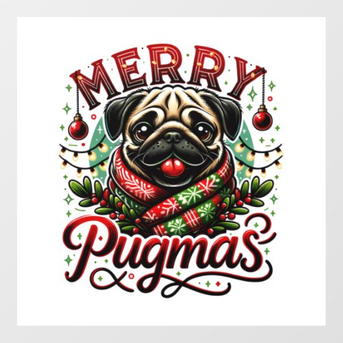 Merry Pugmas   Wall Decal