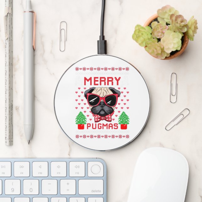 Merry Pugmas! Wireless Charger (Desk)