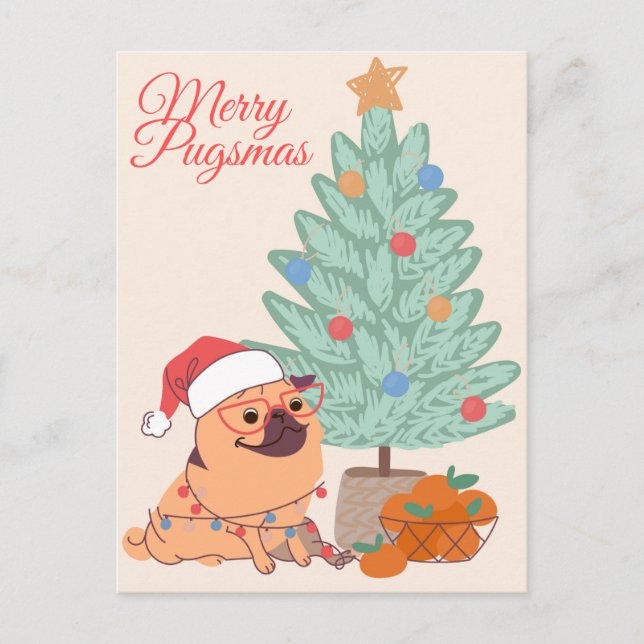 Merry Pugsmas Postcard (Front)