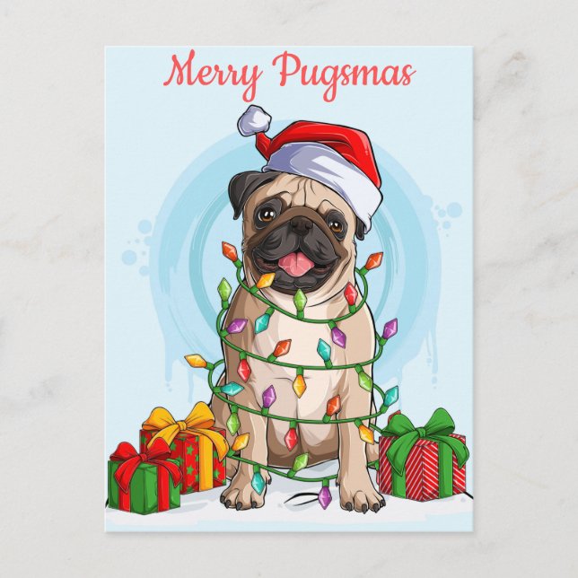 Merry Pugsmas Postcard (Front)