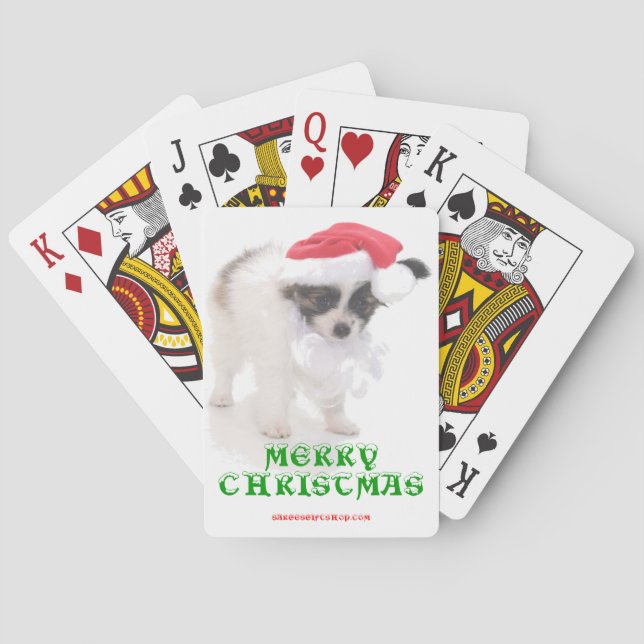 MERRY PUPPY CHRISTMAS POKER CARDS (Back)