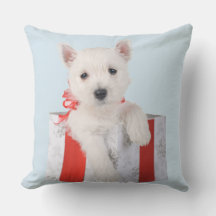 Merry Puppymas Throw Pillow