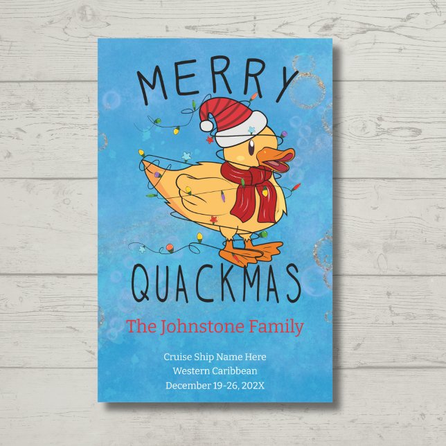 Merry Quackmas - Christmas Cruising Ducks Cruise Magnetic Dry Erase Sheet (Merry Quackmas - Cruise Door Decoration for Cruising Duck Fans)