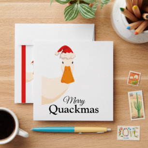Merry Quackmas Christmas funny cute simple Duck Envelope
