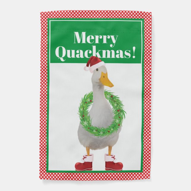 Merry Quackmas Santa Duck Flag (Front)