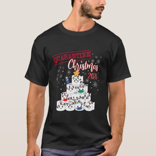 Merry Quarantine Christmas 2020 Funny Xmask Toilet T_Shirt
