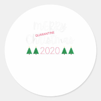 Merry Quarantine Christmas 2020 Pajamas Classic Round Sticker