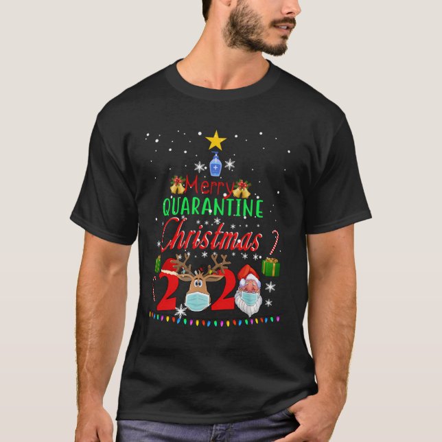 Merry Quarantine Christmas 2020 Pajamas Family Mat T-Shirt (Front)