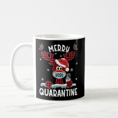Merry Quarantine Christmas 2020 Reindeer Mask Fami Coffee Mug