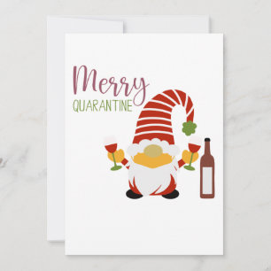 Merry Quarantine Christmas Gnome Holiday Card