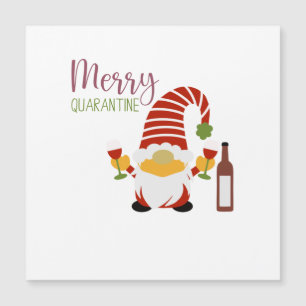 Merry Quarantine Christmas Gnome Magnetic Card