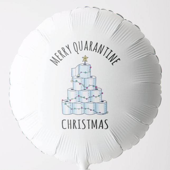 Merry Quarantine Christmas Tree Toilet Paper Balloon (Front)