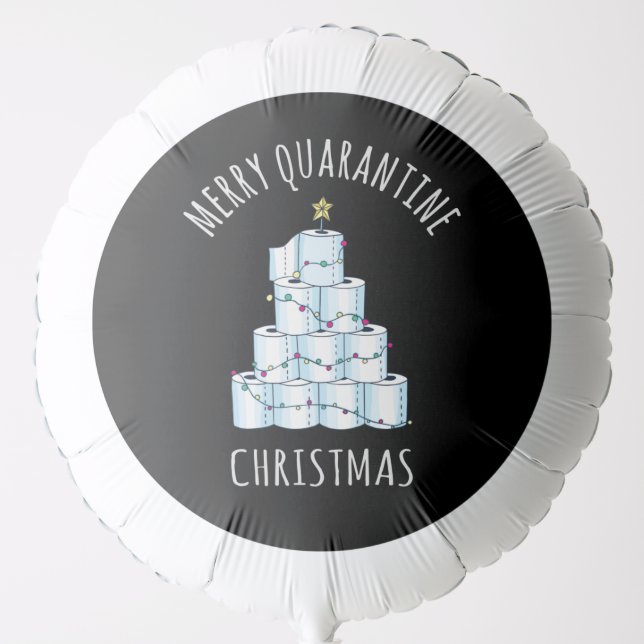 Merry Quarantine Christmas Tree Toilet Paper Balloon (Front)