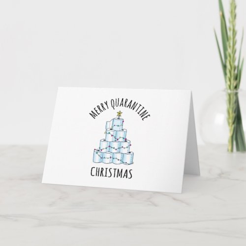 Merry Quarantine Christmas Tree Toilet Paper Card