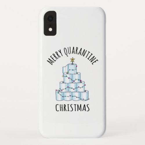 Merry Quarantine Christmas Tree Toilet Paper iPhone XR Case