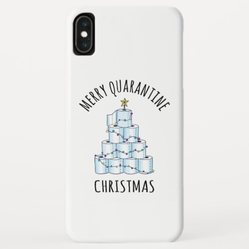 Merry Quarantine Christmas Tree Toilet Paper iPhone XS Max Case