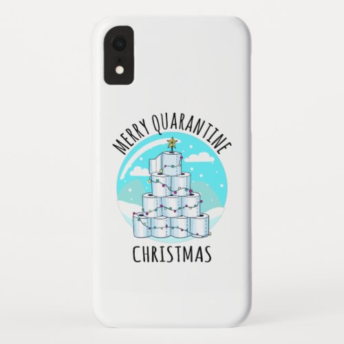 Merry Quarantine Christmas Tree Toilet Paper iPhone XR Case