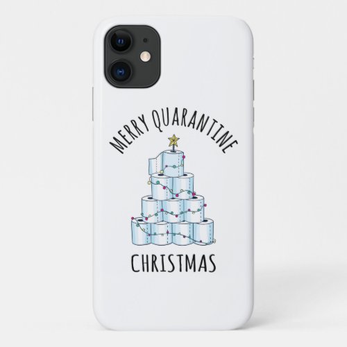 Merry Quarantine Christmas Tree Toilet Paper iPhone 11 Case