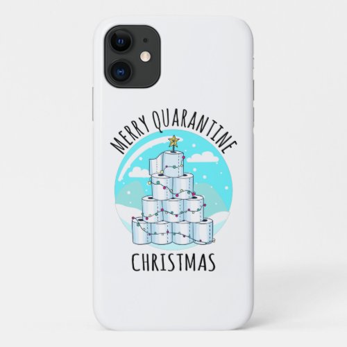 Merry Quarantine Christmas Tree Toilet Paper iPhone 11 Case