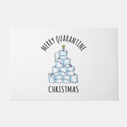 Merry Quarantine Christmas Tree Toilet Paper Doormat